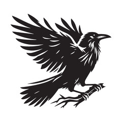 Obraz premium Captivating crow silhouette for innovative artistic designs - Crow illustration - minimallest crow vector 