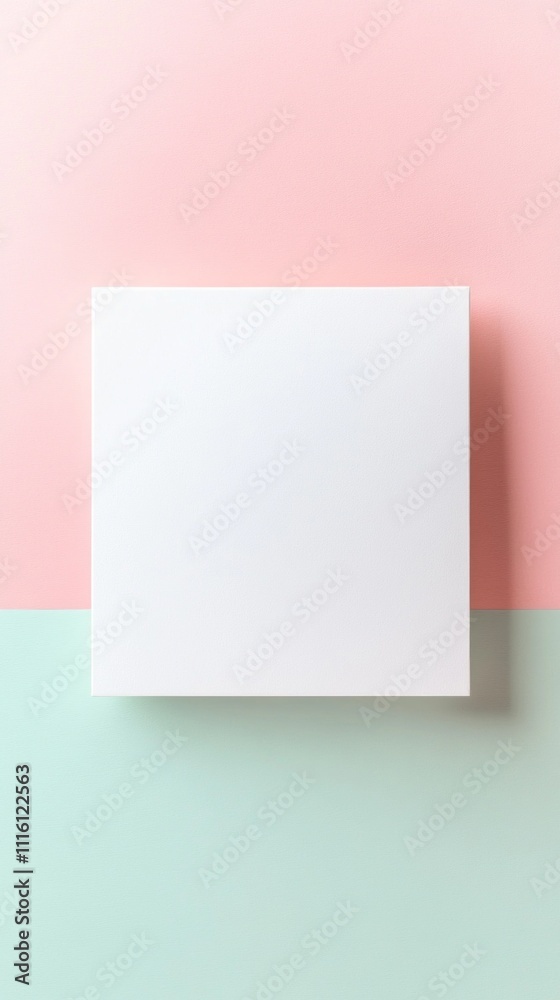 Aufkleber A pristine square canvas is centered between two pastel colors, creating a serene atmosphere