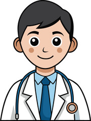  Doctor in Professional Stance on White Background