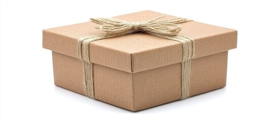 Elegant gift box wrapped in brown craft paper and jute twine perfect for festive occasions and celebrations