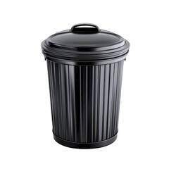 Black Trash Can with Lid for Waste Management and Home Organization