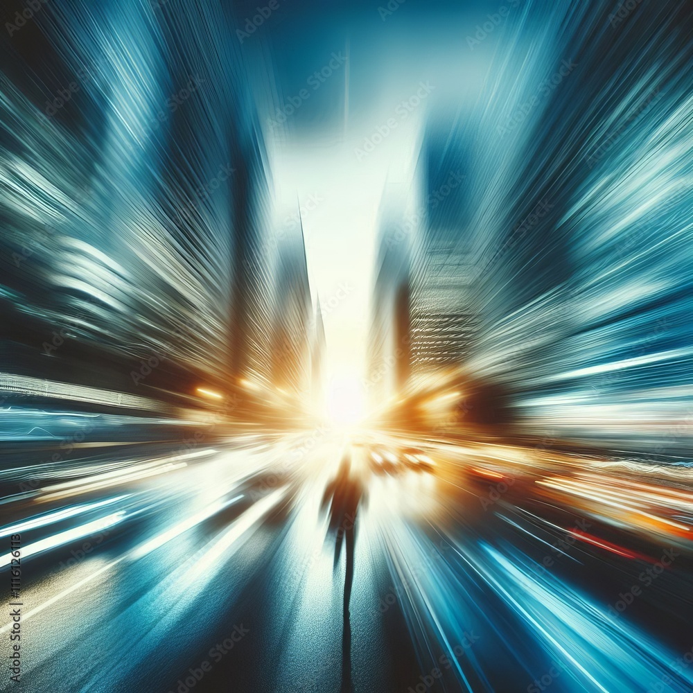 Poster a blurred image of a moving object represents motion change and