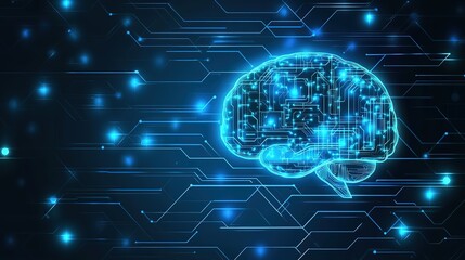 Fototapeta premium Digital brain circuit technology concept.