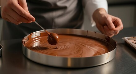 Obraz premium Artisan chocolatier crafting gourmet chocolate delicacy