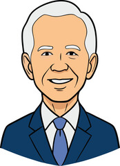  Old American Man with a Proud Stance on White Background