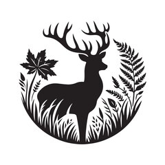 Creative deer silhouette for innovative design needs - Deer illustration - minimallest deer vector

