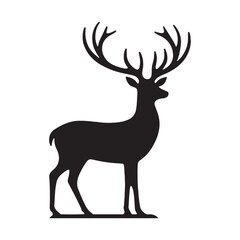 Unique deer silhouette for versatile creative media - Deer black vector
