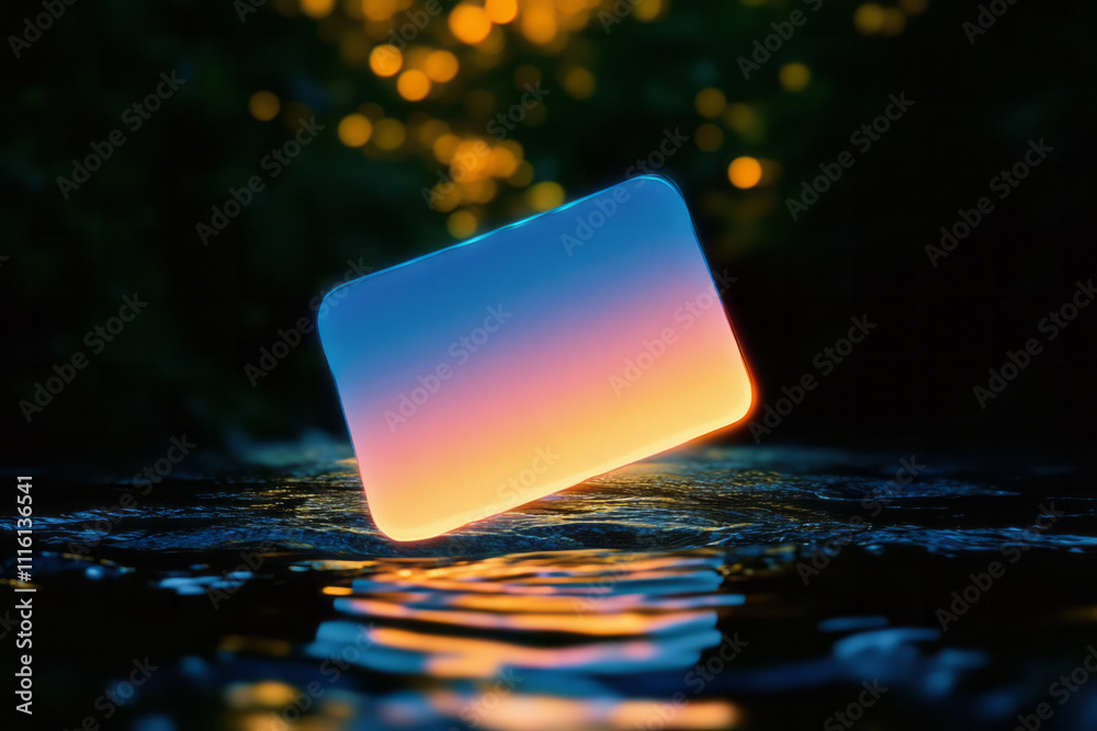 Aufkleber a square shaped object floating in a body of water