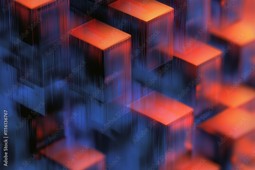 Poster a colorful abstract background with cubes