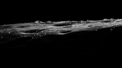 Water droplets dark surface. Generative AI