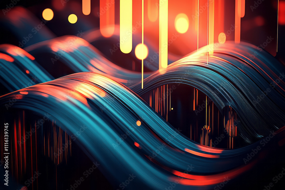 Poster a colorful abstract background with lines and lights