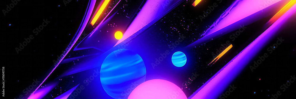 Poster a black background with a colorful pattern
