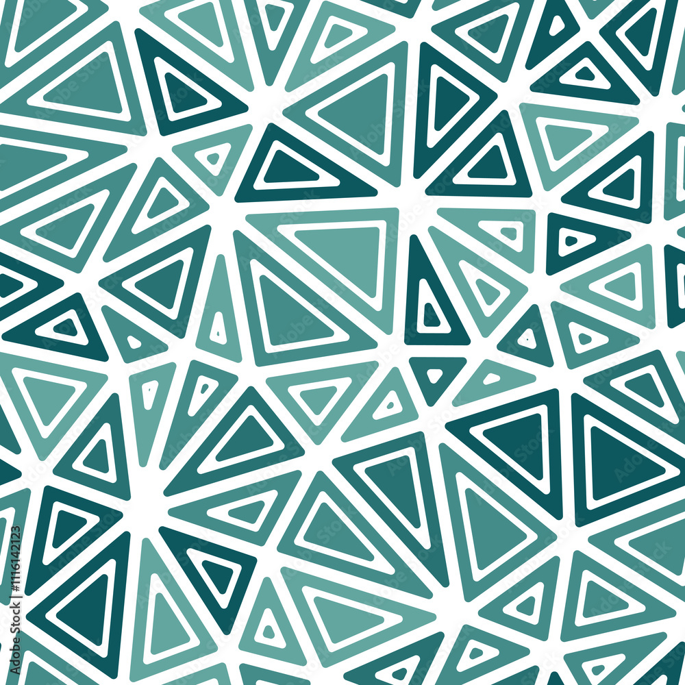 Poster triangles vector pattern. rounded solid shapes in frames. large triangles size. multiple colors styl