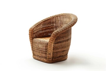 Obraz premium Rattan wicker chair isolated on white background