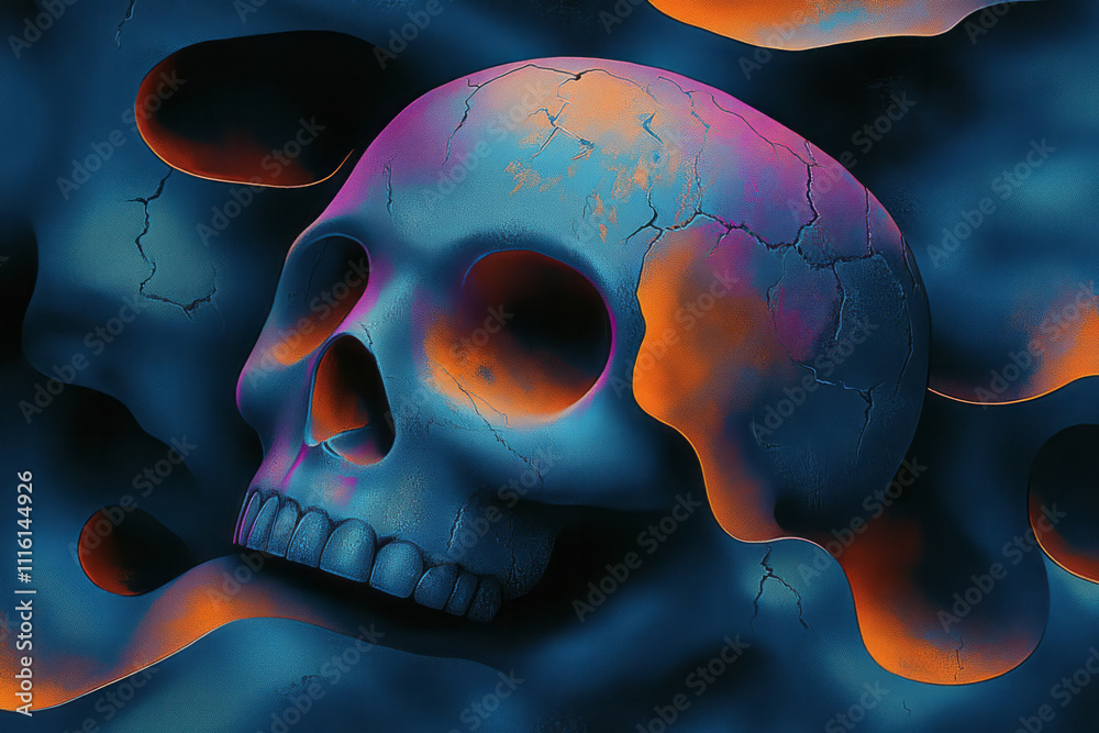 Poster a skull with a skull on it