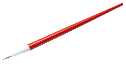 A red pencil with a white tip, designed for writing or drawing.