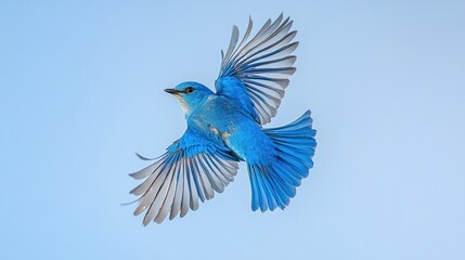 Vibrant Bluebird in Flight: A Stunning Display of Avian Grace