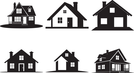 Fototapeta premium Simple silhouette home vector