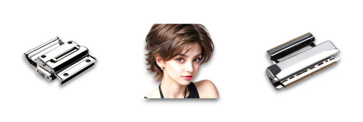 A polished metal clip isolated on a transparent background