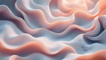 Obraz premium Minimalist and modern future abstract wavy geometric background design illustration showcasing a pastel palette with varying shades of soft and intricate patterns 