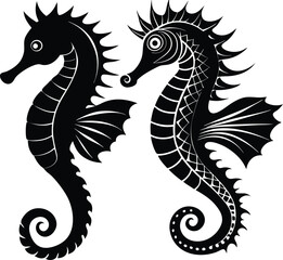 Fototapeta premium black and white seahorse
