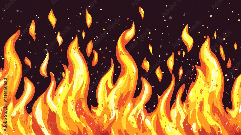 Leinwandbilder Colorful abstract flames dancing against a dark background creating a vibrant and dynamic visual effect suitable for various creative projects