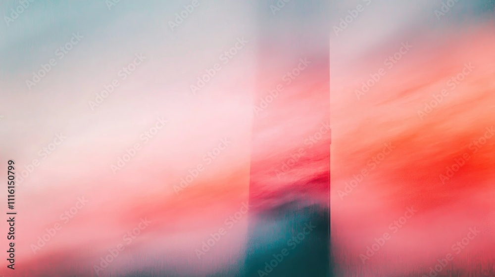Aufkleber Tall telecommunications tower blended with a vibrant sky creating an abstract visual effect in a dreamlike composition.