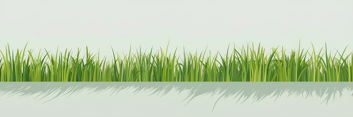 Fototapeta premium Green grass isolated on white background, perfect for nature, landscape, and garden illustrations