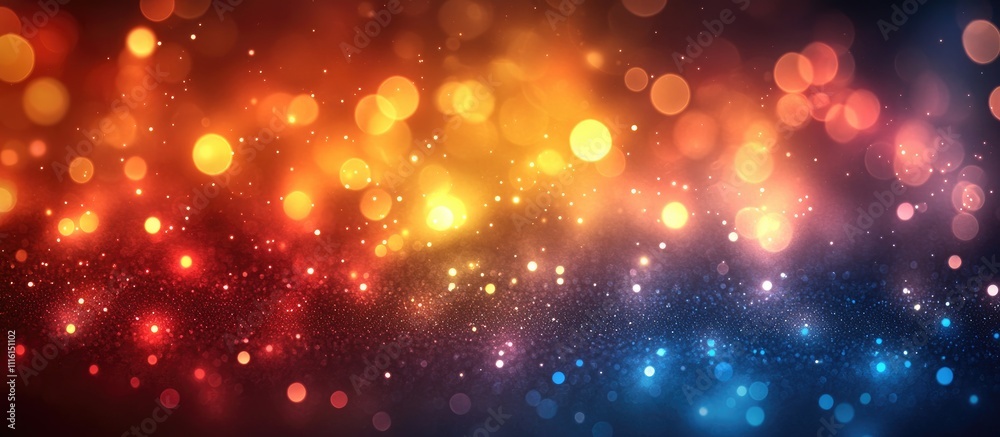Aufkleber festive bokeh lights in vibrant red yellow and blue tones creating a colorful textured backdrop for 