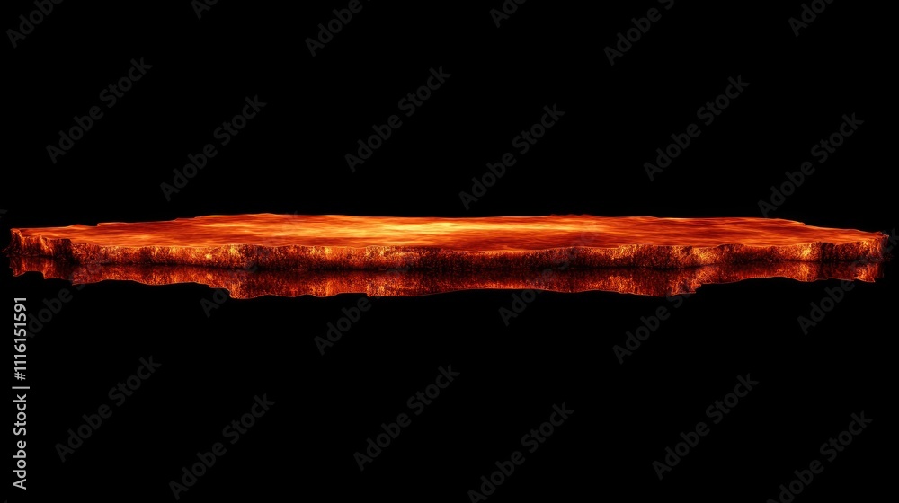 Aufkleber glowing ember of burning wood with intense orange and red hues illuminated against a stark black bac