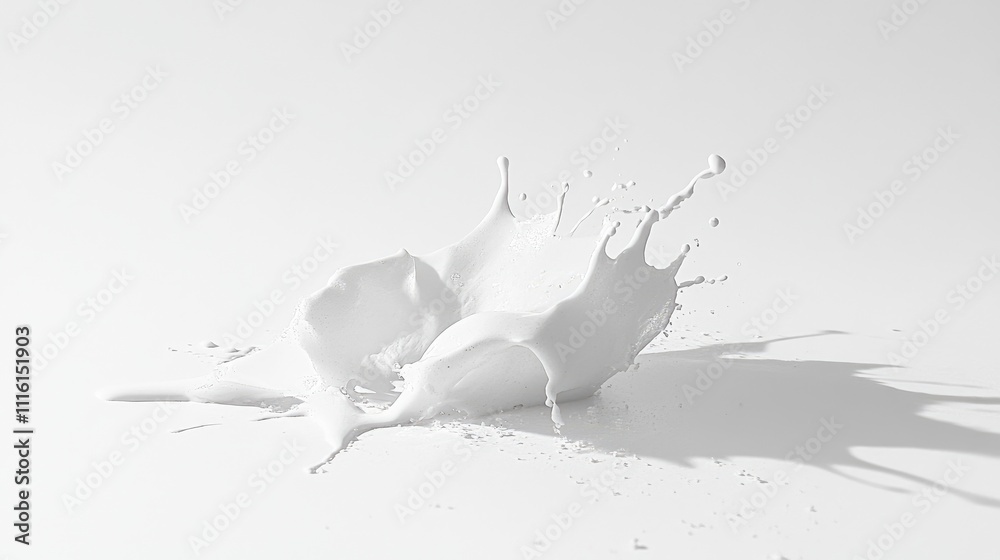 Poster abstract splash of white paint on a clean background creating dynamic motion and texture suitable fo
