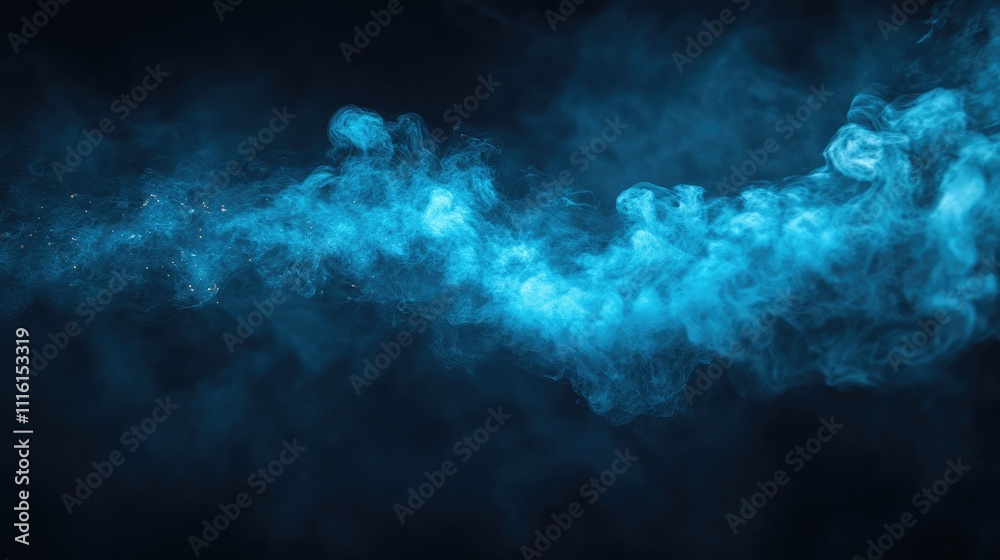 Poster mystical blue smoke on dark background creating ethereal atmosphere for creative projects and abstra