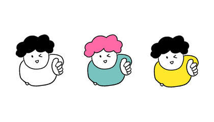 Fototapeta premium オッケー！グッド！な人のイラスト7