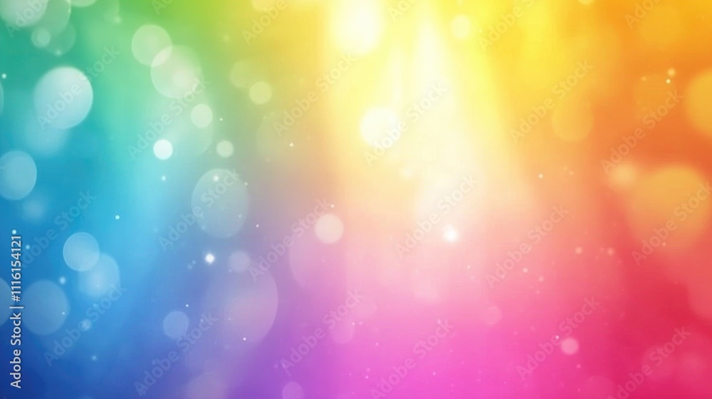 Poster Vibrant abstract background with mixed colors and soft bokeh effect creating a dreamy and colorful atmosphere for design projects.