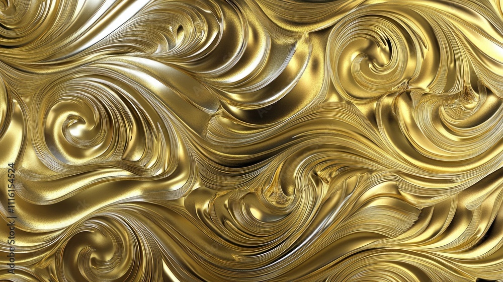 Poster elegant swirling brass texture with smooth metallic finish ideal for backgrounds and artistic design