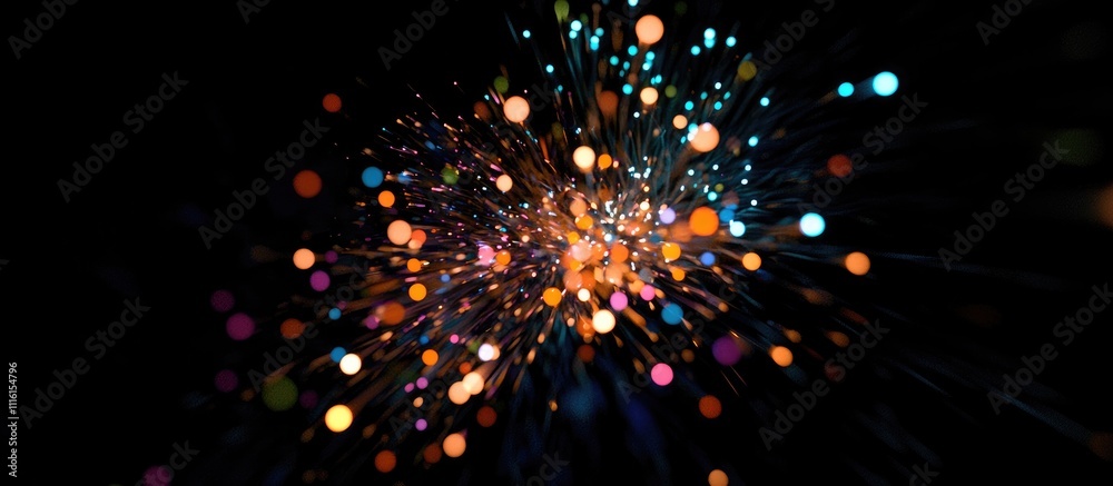 Aufkleber aerial view of vibrant fireworks display illuminating the night sky with colorful bursts of light an