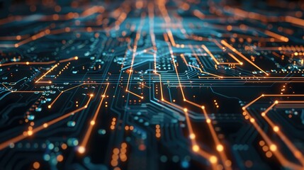 Abstract Futuristic Circuit Board Technology Background