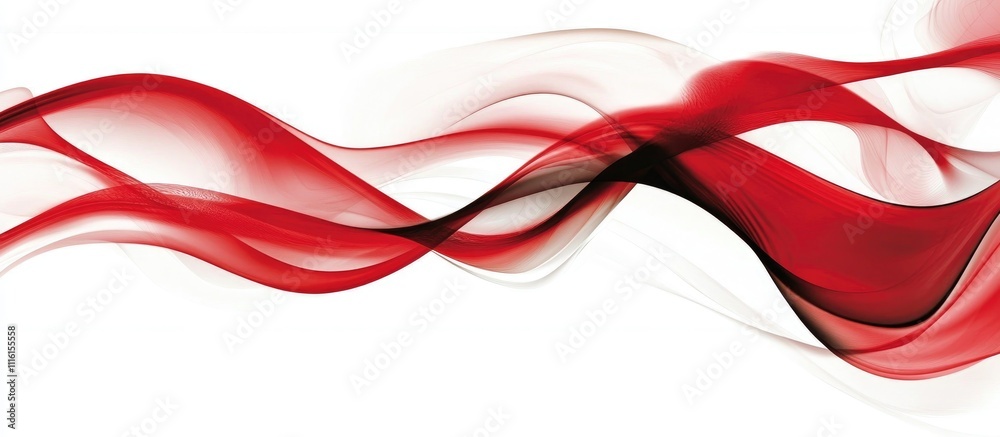 Poster abstract flowing red wave design with smooth transitions for artistic and technological themes suita