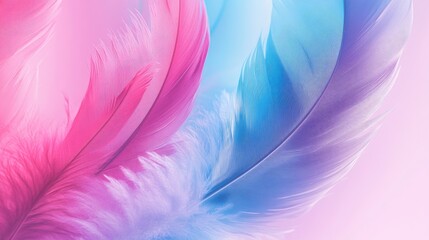 Obraz premium Abstract feather texture in soft pastel colors creating a blurred artistic background ideal for design and creative projects.