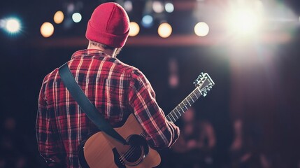 Obraz premium Musician Performing on Stage Under the Lights