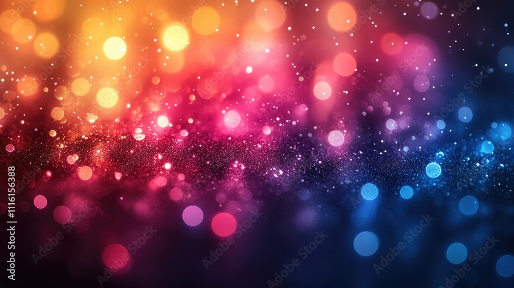 Poster vibrant abstract bokeh lights creating a dreamy and colorful background with sparkling effects for d