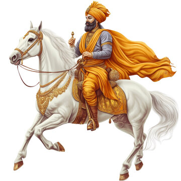 Guru Gobind Singh Ji on White Horse