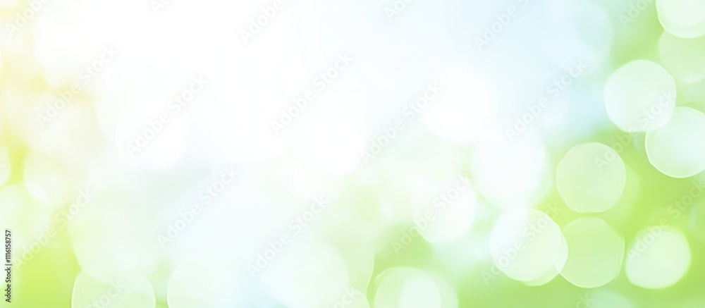 Poster Soft gradient bokeh background with blurred lights in calming green and blue tones ideal for design or soothing atmospheres