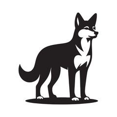 Unique dingo silhouette for digital and print designs - Dingo black vector
