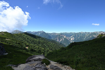 Obraz premium Climbing Mt. Tsubakuro, Nagano, Japan