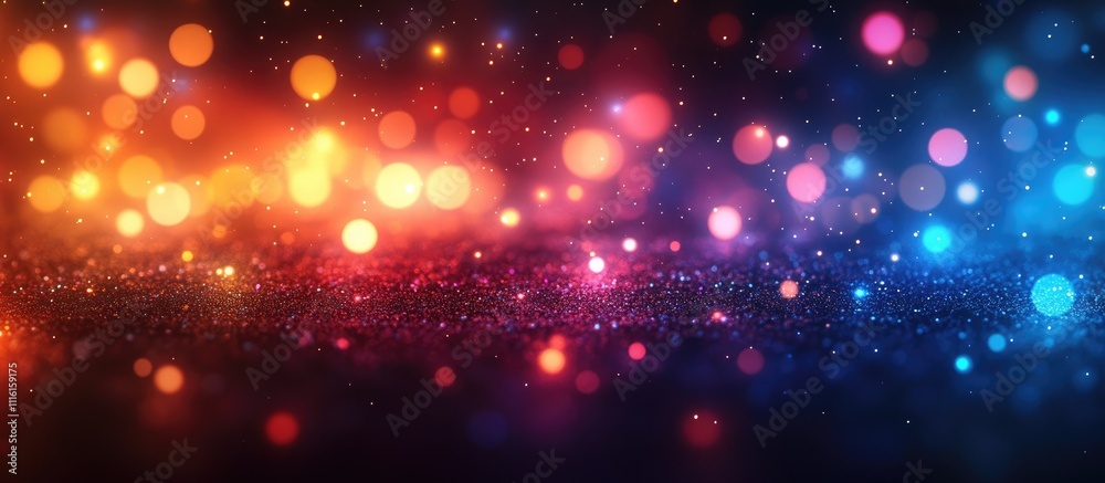 Poster colorful bokeh lights background with out of focus sparkling effects for festive and creative design