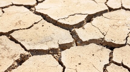 Fototapeta premium Cracked and weathered cement wall surface with visible fissures and texture, highlighting age and decay, close-up, abstract, construction, texture, deterioration.