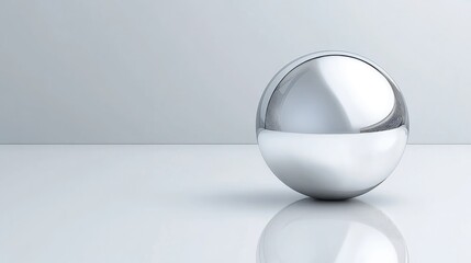 Modern Abstract Sphere Reflecting Light on Smooth Surface for Creative Design Background