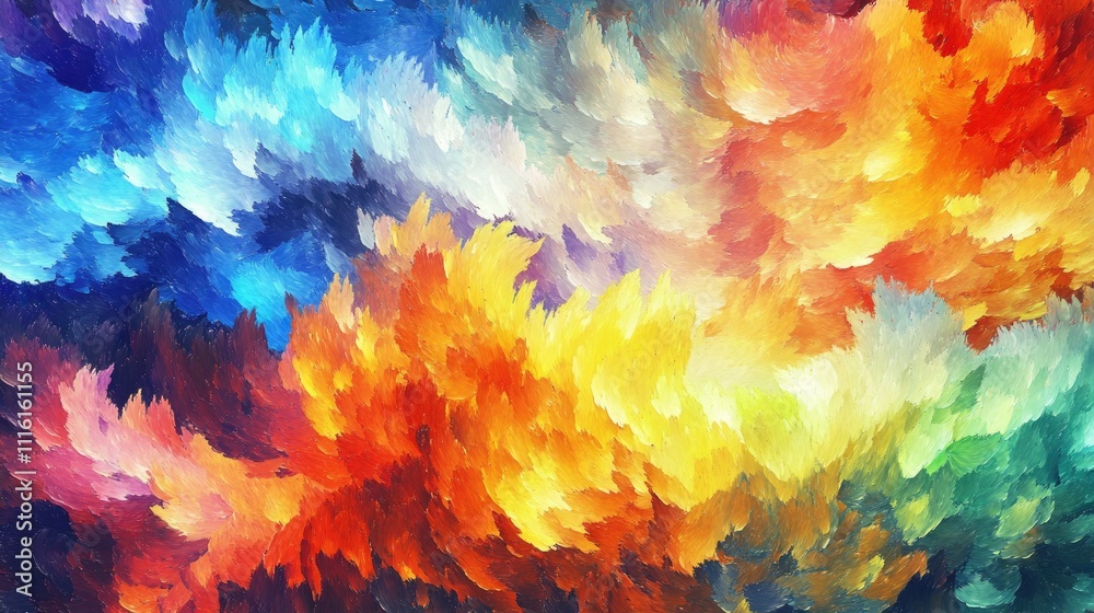 Poster vibrant abstract color palette showcasing a dynamic blend of hues for creative inspiration and artis