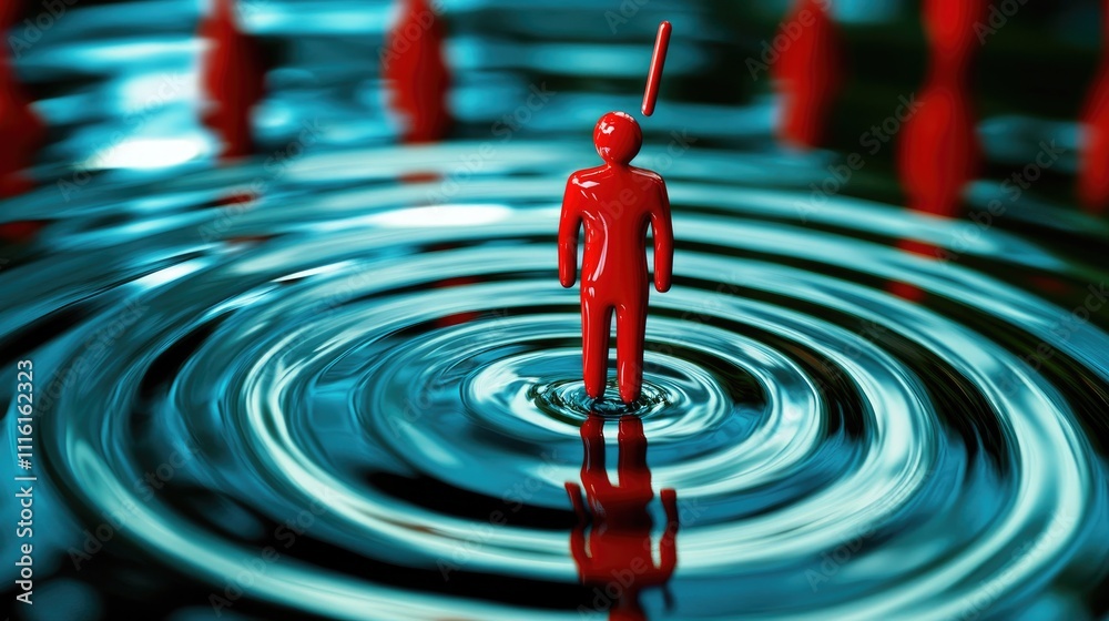 Poster customer relationship management concept with targeted marketing strategies illustration in a ripple
